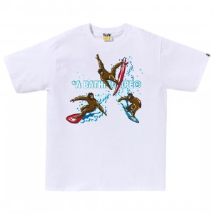 A Bathing Ape Men Surfing Apes Tee (white)