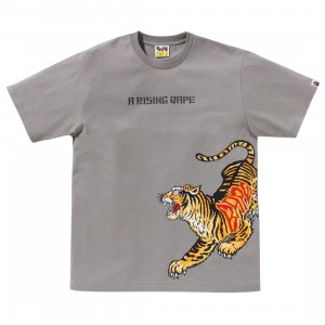 A Bathing Ape Men Tiger And Dragon Tee (gray)