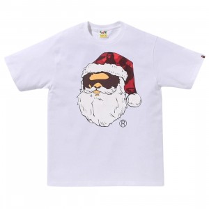 A Bathing Ape Men Christmas Ape Head Tee (white)