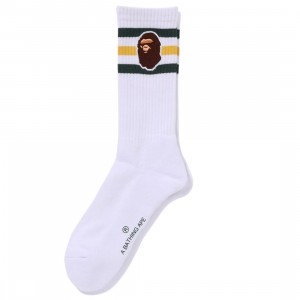 A Bathing Ape Men Ape Head Socks (white)
