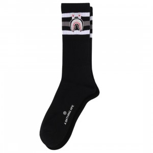 A Bathing Ape Men Shark Socks (black)