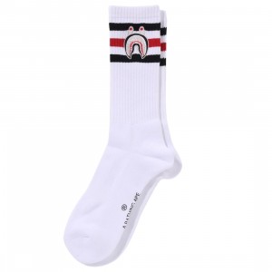 A Bathing Ape Men Shark Socks (white)