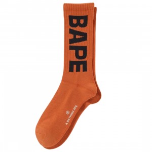 A Bathing Ape Men Bape Socks (orange)