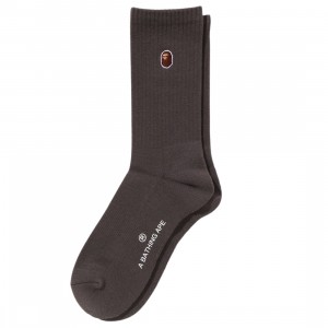 A Bathing Ape Men One Point Socks (gray / charcoal)