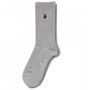 A Bathing Ape Men One Point Socks (gray)
