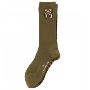 A Bathing Ape Men 1st Shark Socks (olive / olive drab)