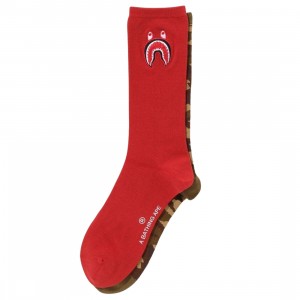 A Bathing Ape Men 1st Shark Socks (red)