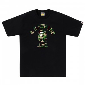 A Bathing Ape Men ABC Camo College Tee (black / green)