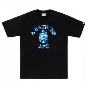 A Bathing Ape Men ABC Camo College Tee (black / blue)