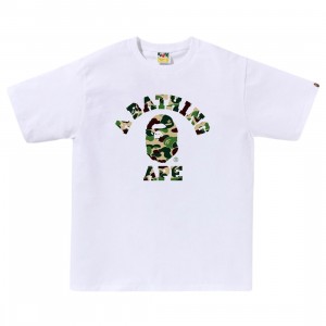 A Bathing Ape Men ABC Camo College Tee (white / green)