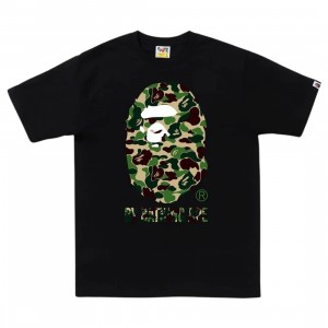 A Bathing Ape Men ABC Camo By Bathing Ape Tee (black / green)