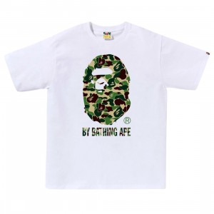 A Bathing Ape Men ABC Camo By Bathing Ape Tee (white / green)