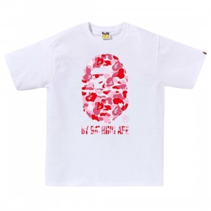 A Bathing Ape Men ABC Camo By Bathing Ape Tee (white / pink)