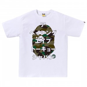 A Bathing Ape Men 1st Camo Bape Katakana Tee (white / green)