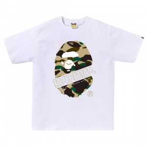 A Bathing Ape Men 1st Camo Bape Kanji Tee (white / yellow)