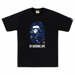 A Bathing Ape Men Color Camo By Bathing Ape Tee (black / navy)
