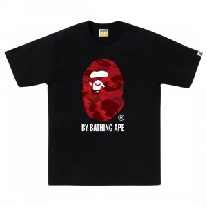 A Bathing Ape Men Color Camo By Bathing Ape Tee (black / red)