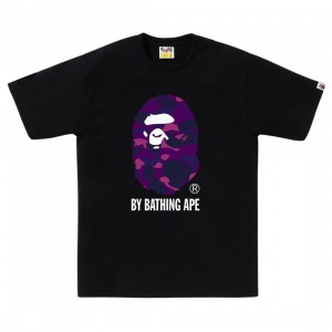 A Bathing Ape Men Color Camo By Bathing Ape Tee (black / purple)