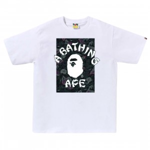 A Bathing Ape Men Japanese Tattoo Camo On College Tee (white / black)