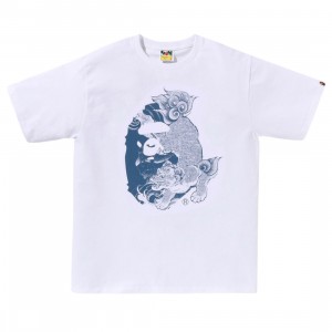 A Bathing Ape Men Japanese Tattoo Big Ape Head Tee (white)