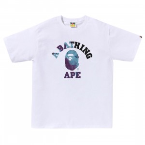A Bathing Ape Men Tie Dye College Tee (white / black)