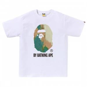 A Bathing Ape Men Tie Dye By Bathing Ape Tee (white / beige)