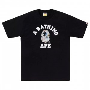 A Bathing Ape Men Floral Camo College Tee (black)
