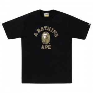 A Bathing Ape Men Bitmap College Tee (black)