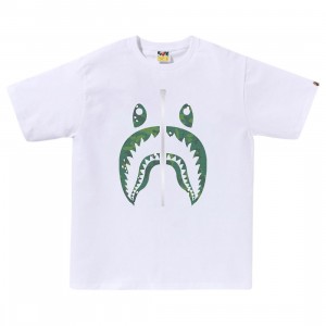 A Bathing Ape Men Bitmap Shark Tee (white)