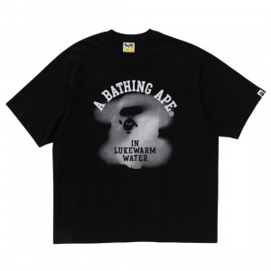 A Bathing Ape Men Water Print College Logo Relaxed Fit Tee (black)