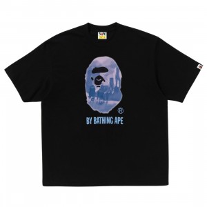 A Bathing Ape Men Painting By Bathing Ape Relaxed Fit Tee (black)