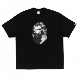 A Bathing Ape Men Shark Seijin Ape Head Relaxed Fit Tee (black)
