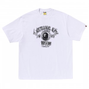A Bathing Ape Men Layered College Relaxed Fit Tee (white)