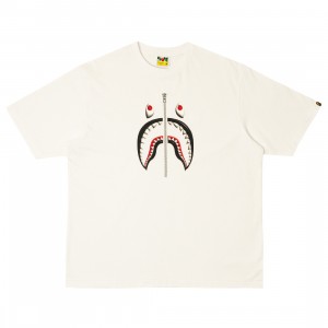 A Bathing Ape Men 3D Shark Relaxed Fit Tee (white)