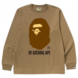 A Bathing Ape Men By Bathing Ape Long Sleeve Tee (beige)
