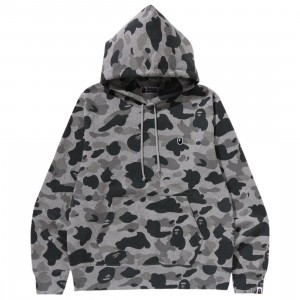 A Bathing Ape Men Heather Gray Camo Pullover Hoodie (gray)