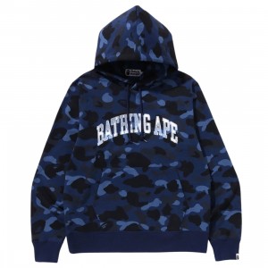 A Bathing Ape Men Color Camo Pullover Hoodie (navy)
