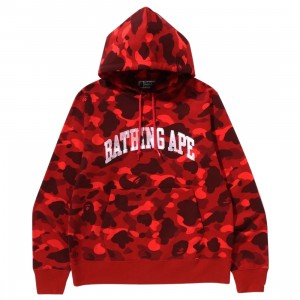 A Bathing Ape Men Color Camo Pullover Hoodie (red)
