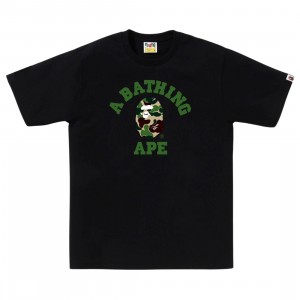 A Bathing Ape Men ABC Camo College Tee (black / green)