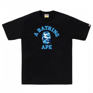 A Bathing Ape Men ABC Camo College Tee (black / blue)