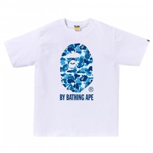 A Bathing Ape Men ABC Camo By Bathing Ape Tee (white / blue)