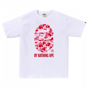 A Bathing Ape Men ABC Camo By Bathing Ape Tee (white / pink)