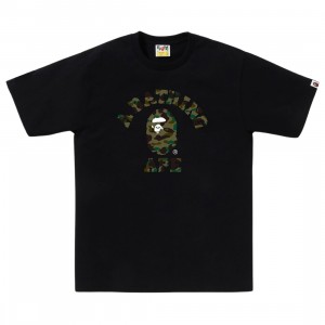A Bathing Ape Men 1st Camo College Tee (black / green)