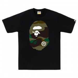 A Bathing Ape Men Giant 1st Camo Big Ape Head Tee (black / green)