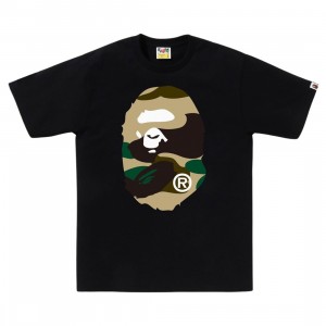 A Bathing Ape Men Giant 1st Camo Big Ape Head Tee (black / yellow)