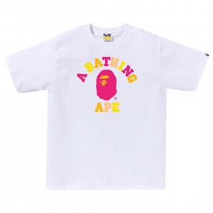 A Bathing Ape Men Colors College Tee (white)