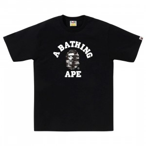 A Bathing Ape Men Palm Tree Camo College Tee (black / black)