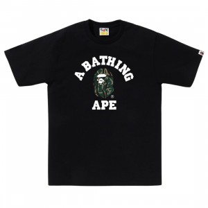 A Bathing Ape Men Trial Camo College Tee (black / green)