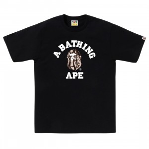 A Bathing Ape Men Trial Camo College Tee (black / beige)