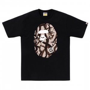 A Bathing Ape Men Trial Camo Big Ape Head Tee (black / beige)